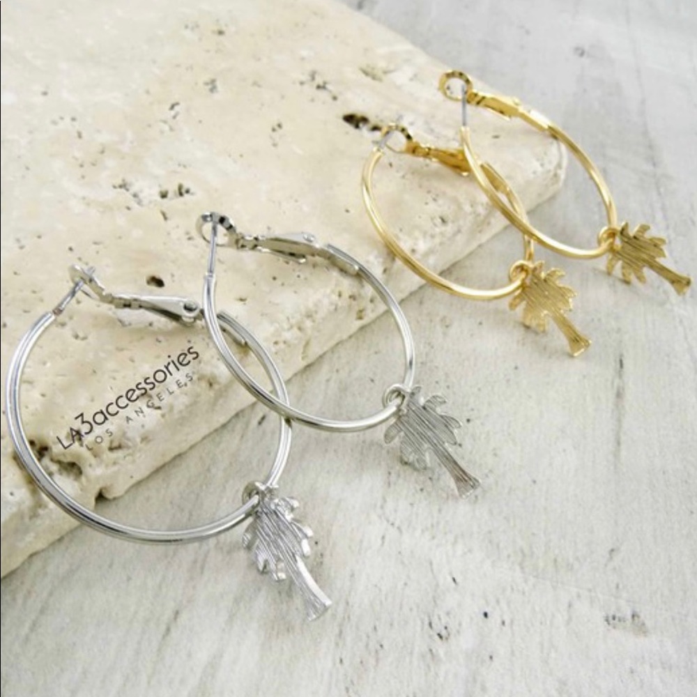Palm tree earrings - Picture 2 of 3